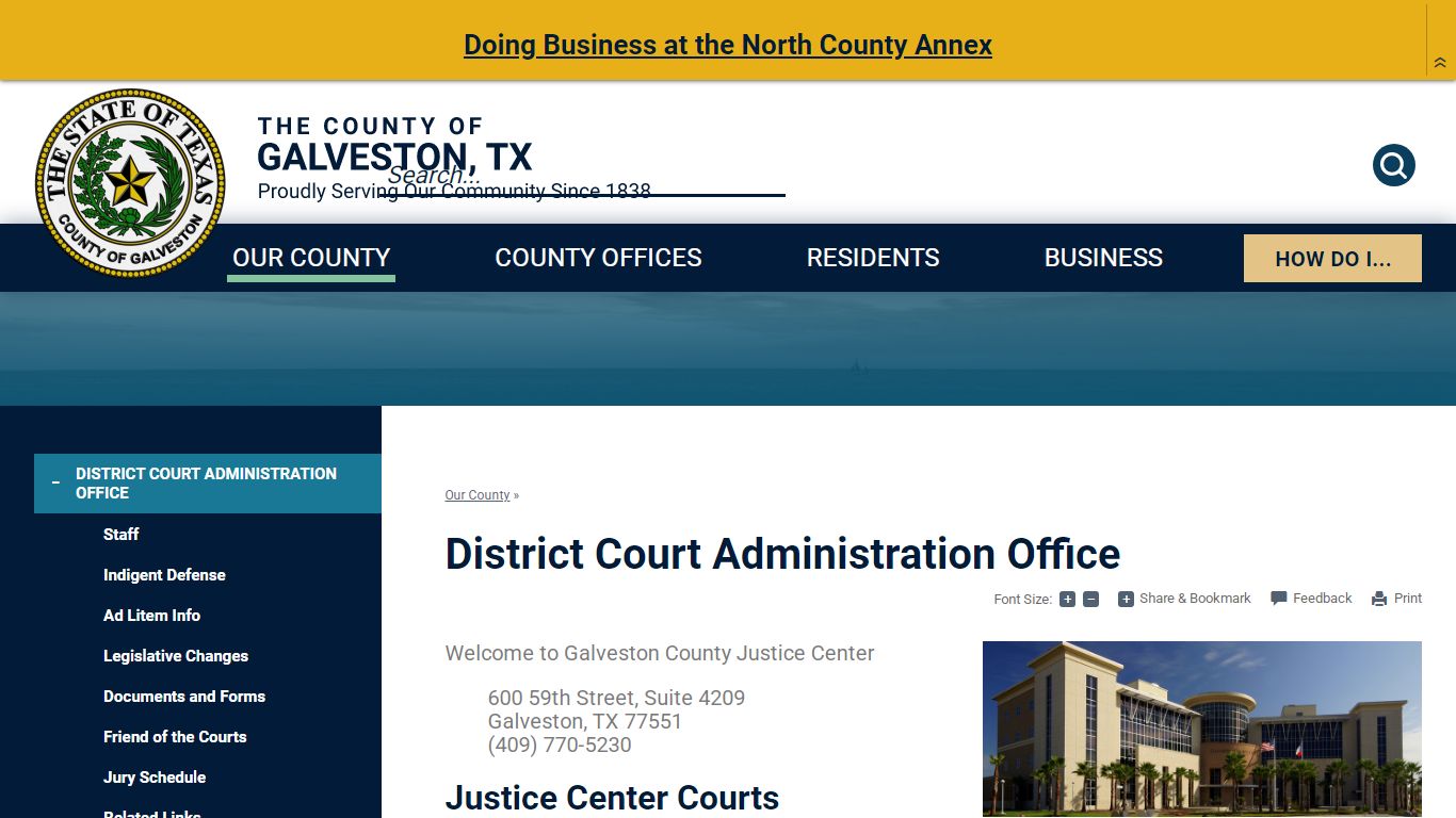 District Court Administration Office | Galveston County, TX